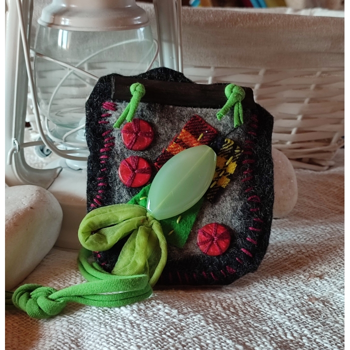 Naszyjnik- torebka w stylu boho, zero-waste