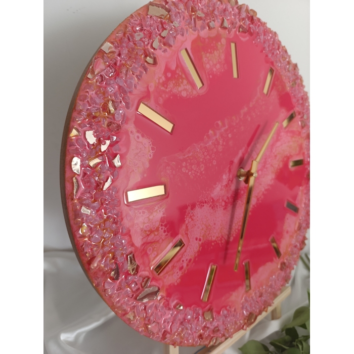 Różowy zegar 40 cm