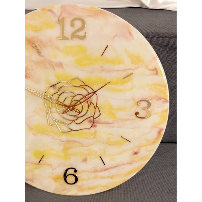 Duży zegar ścienny z żywicy epoksydowej 50 cm