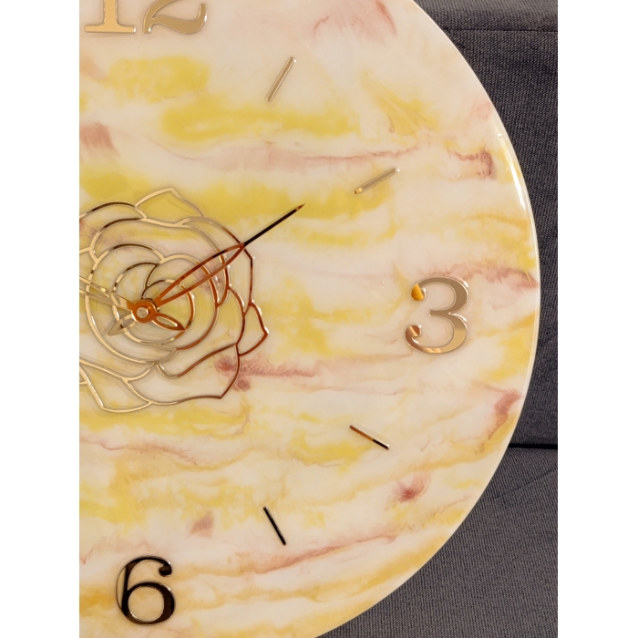 Duży zegar ścienny z żywicy epoksydowej 50 cm