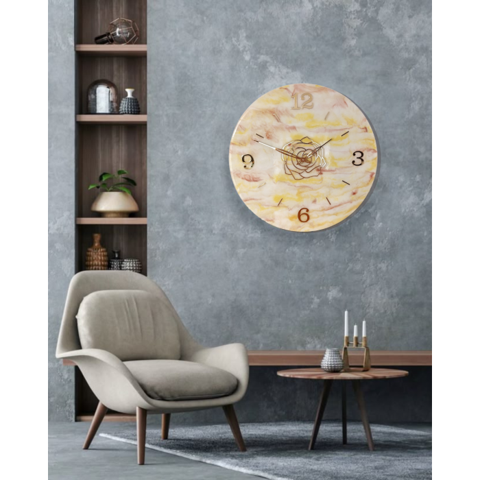 Duży zegar ścienny z żywicy epoksydowej 50 cm