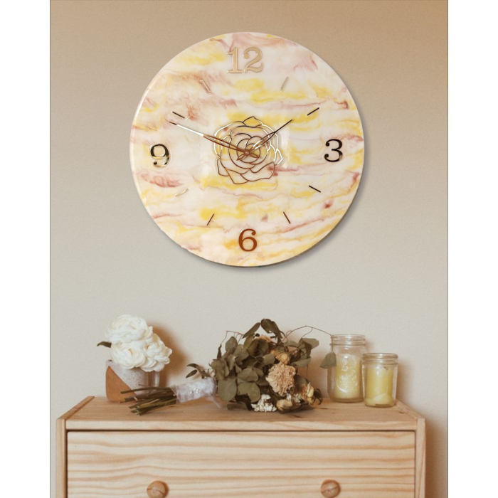 Duży zegar ścienny z żywicy epoksydowej 50 cm