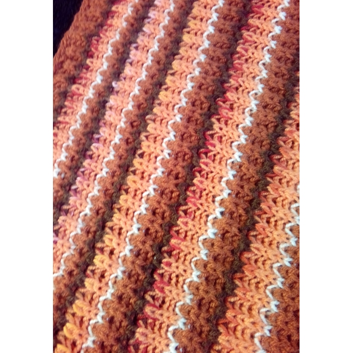 Kocyk na drutach w kolorach jesieni