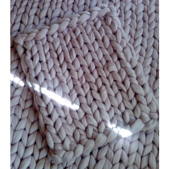 Kocyk z wełny czesankowej merynos