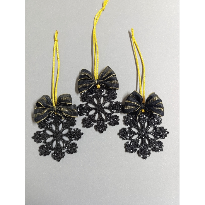 Zestaw 3 ozdób świątecznych – śnieżynki z żywicy epoksydowej