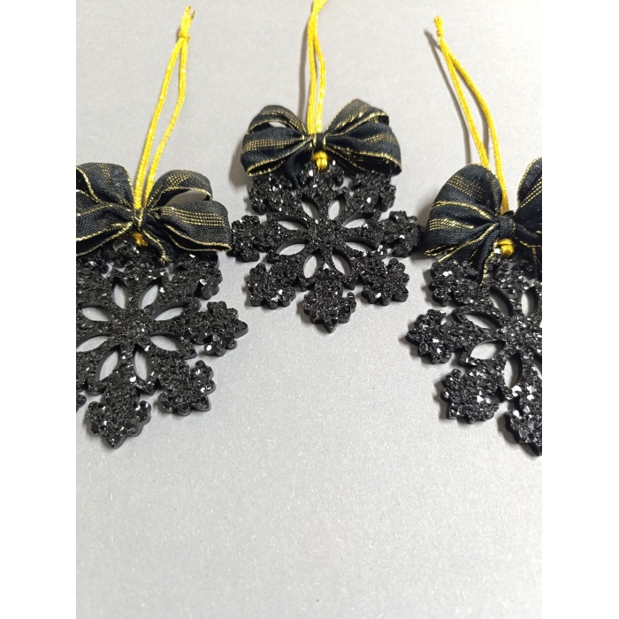 Zestaw 3 ozdób świątecznych – śnieżynki z żywicy epoksydowej