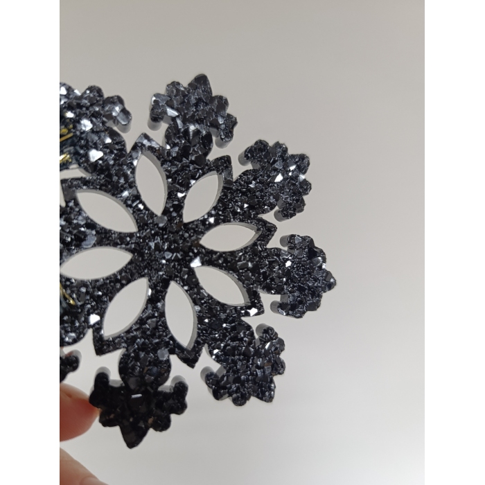 Zestaw 3 ozdób świątecznych – śnieżynki z żywicy epoksydowej