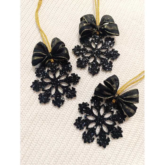 Zestaw 3 ozdób świątecznych – śnieżynki z żywicy epoksydowej