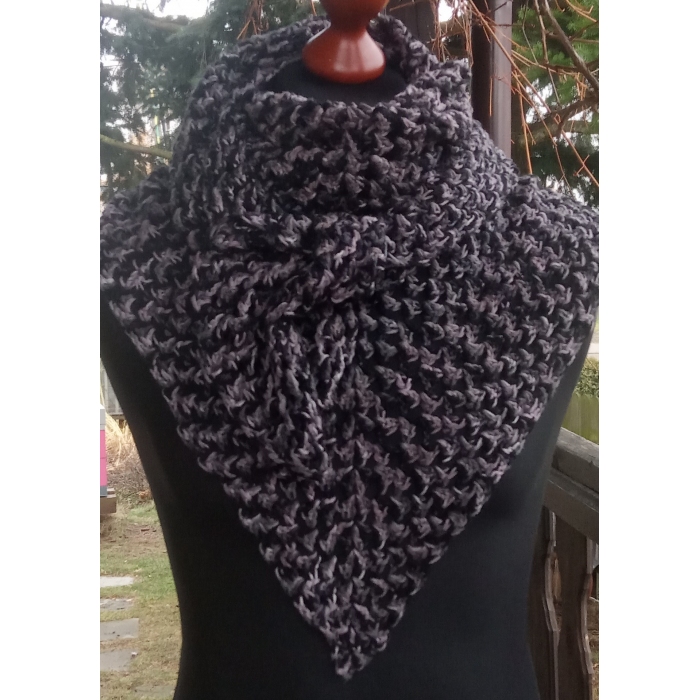 Chusta szary melanż z bawełną