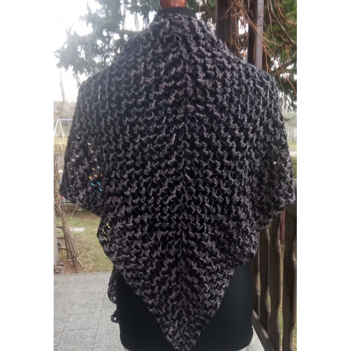 Chusta szary melanż z bawełną