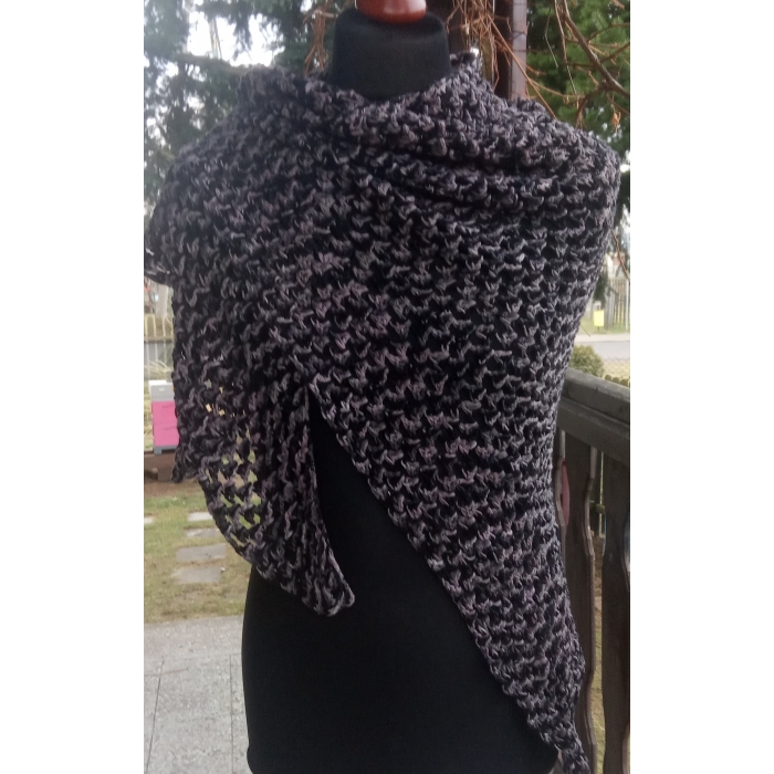 Chusta szary melanż z bawełną