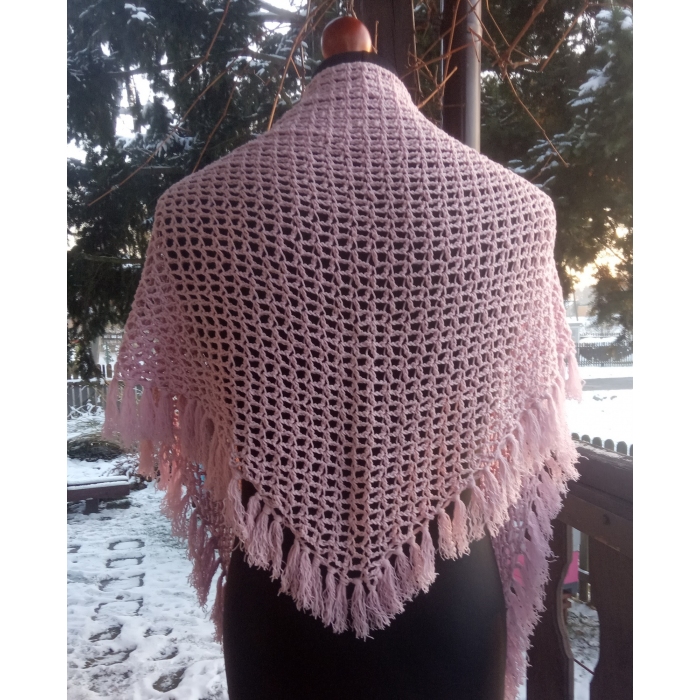 Różowa chusta z bawełną