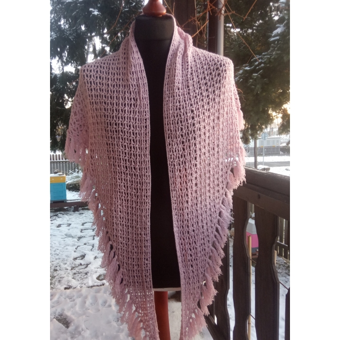 Różowa chusta z bawełną