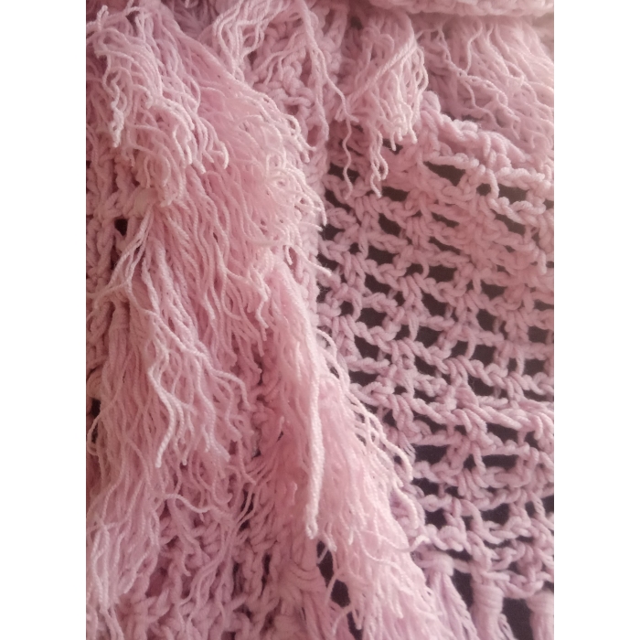 Różowa chusta z bawełną