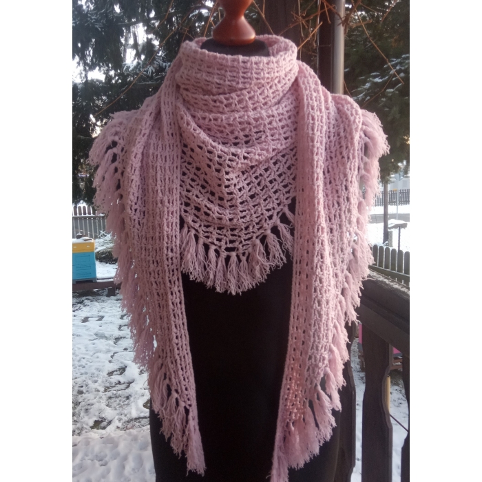 Różowa chusta z bawełną