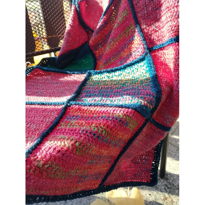 Narzuta koc z kwadratów