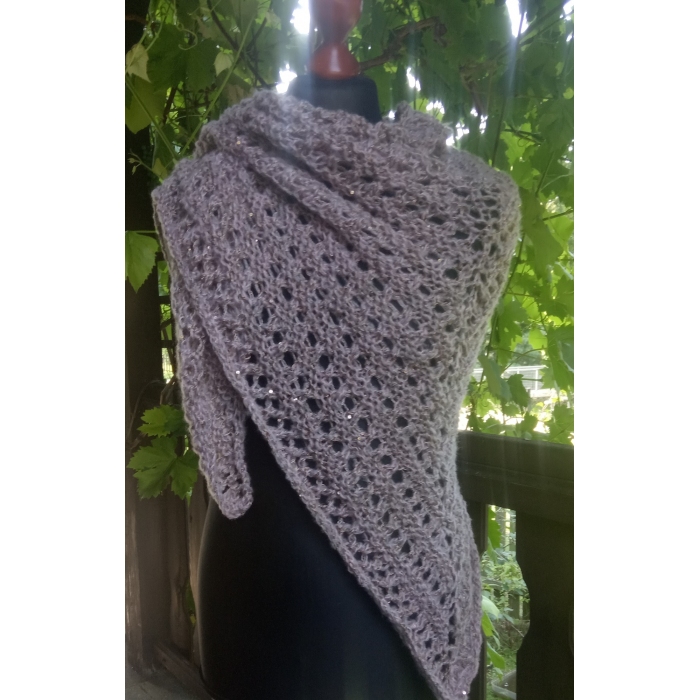 Moherowa chusta ze złotą nitką