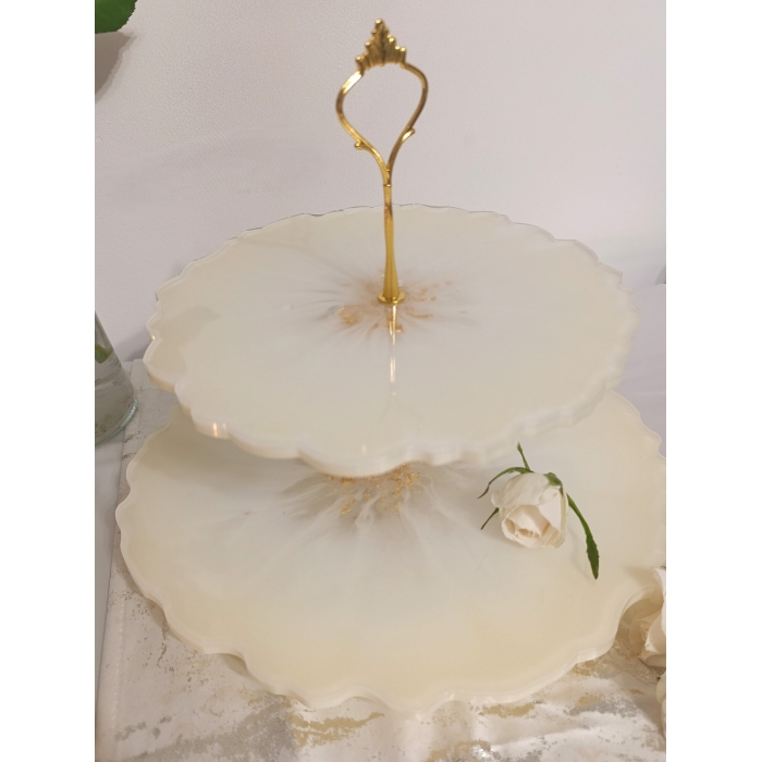 Dwupoziomowa patera z żywicy epoksydowej