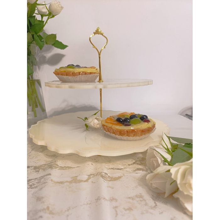 Dwupoziomowa patera z żywicy epoksydowej