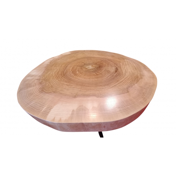 Zestaw 2 stolików kawowych z litego drewna Zegar z plastra 3