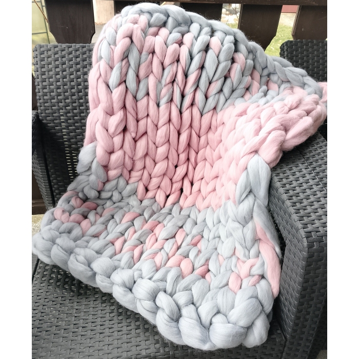 Kocyk z wełny czesankowej 100% merynos