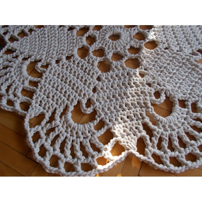 Dywan Kremowy ze sznurka bawełnianego