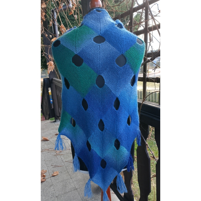 Chusta niebiesko turkusowo zielona