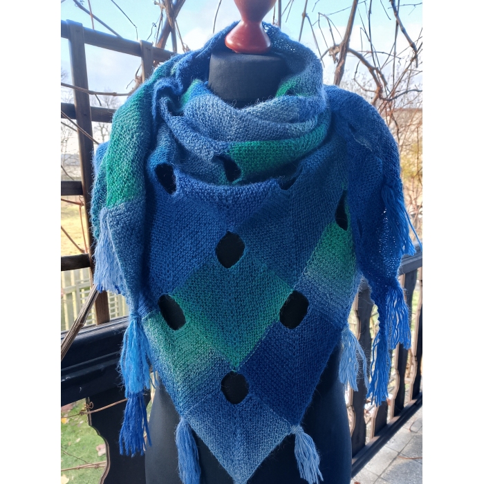 Chusta niebiesko turkusowo zielona