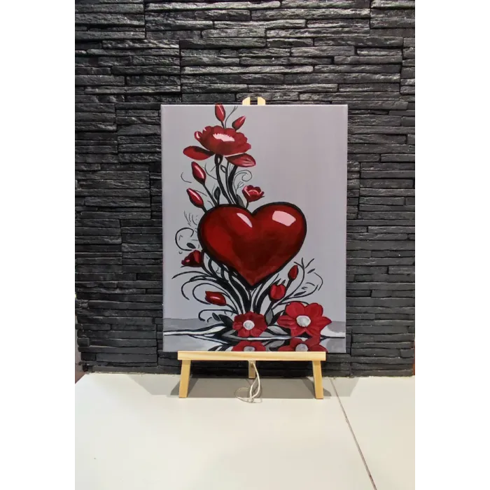 Czerwone serce obraz na płótnie