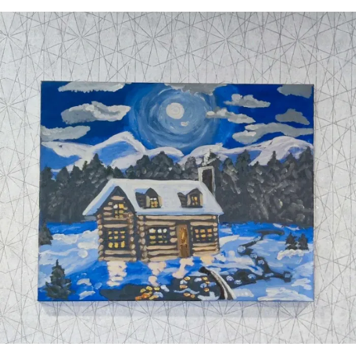 Domek w górach obraz na płótnie 