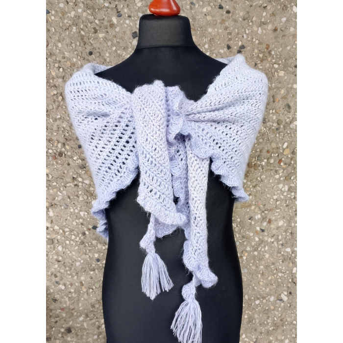 Błękitna chusta z falbanką