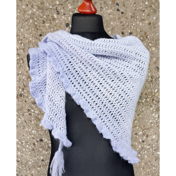 Błękitna chusta z falbanką