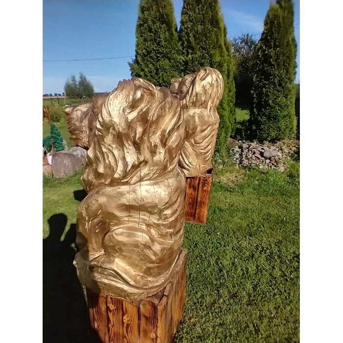 Lwy rzeźbione Dębowe