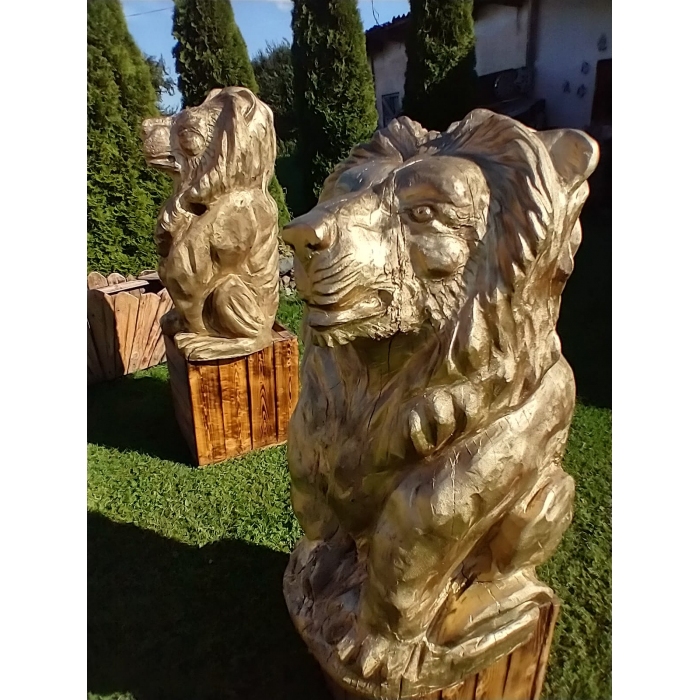 Lwy rzeźbione Dębowe