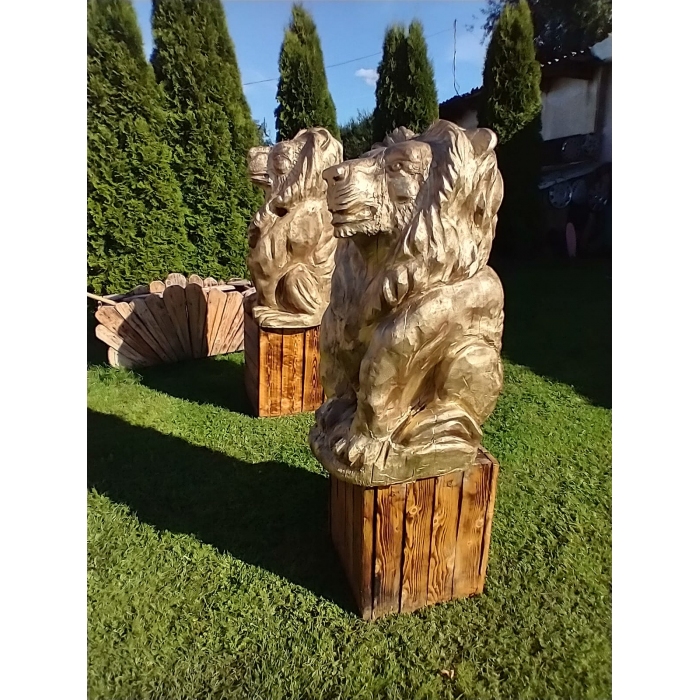 Lwy rzeźbione Dębowe