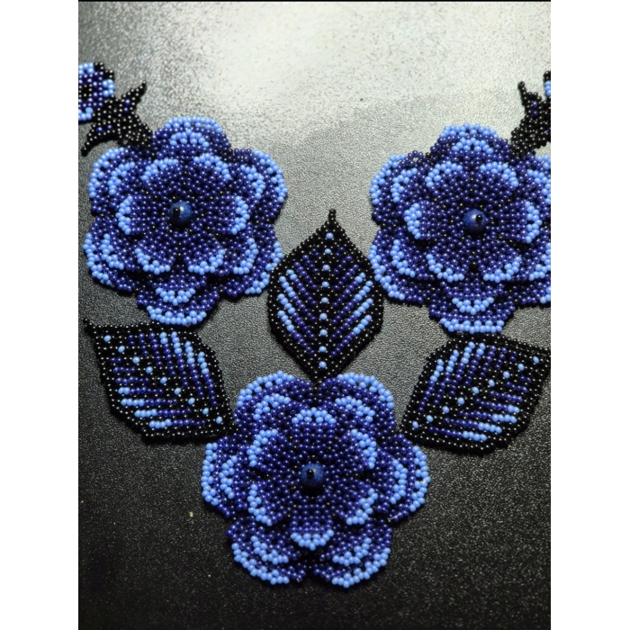 Zestaw Naszyjnik i kolczyki z koralików Nocny Kwiat