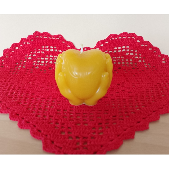 Serce, świeca z wosku pszczelego