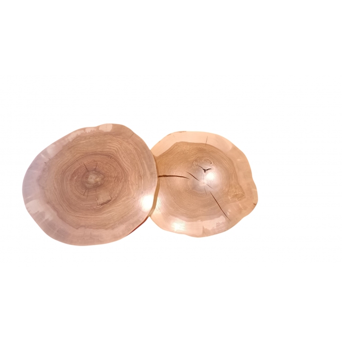 Zestaw 2 stolików kawowych z litego drewna