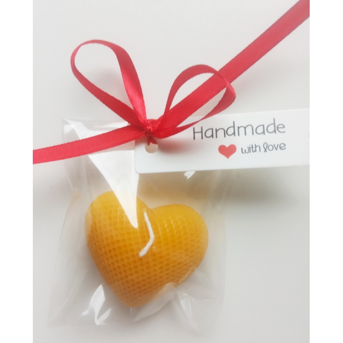 Serduszka dwa, świece z wosku pszczelego, 2 szt.