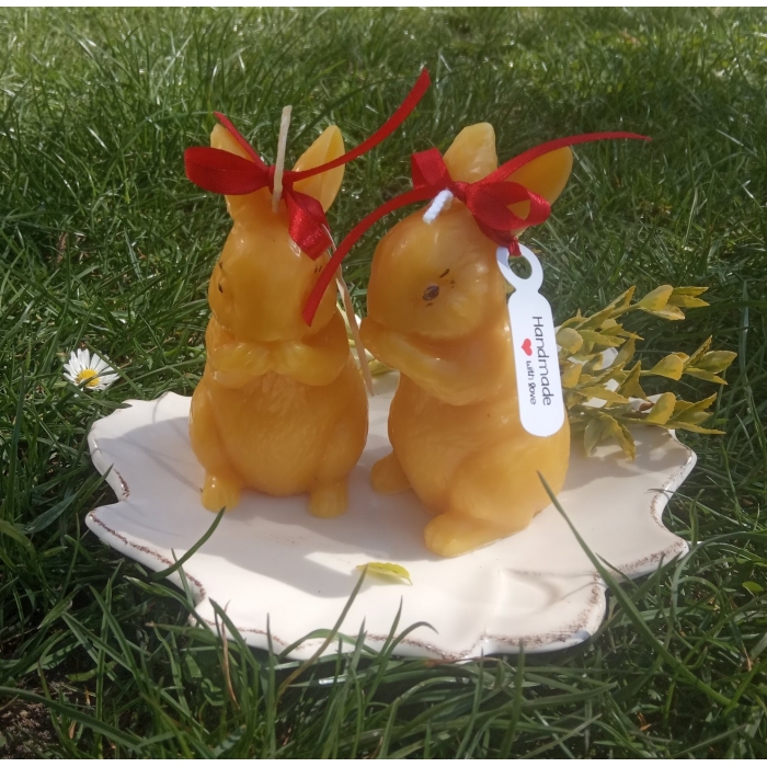 Świeca Zajączek, z wosku pszczelego