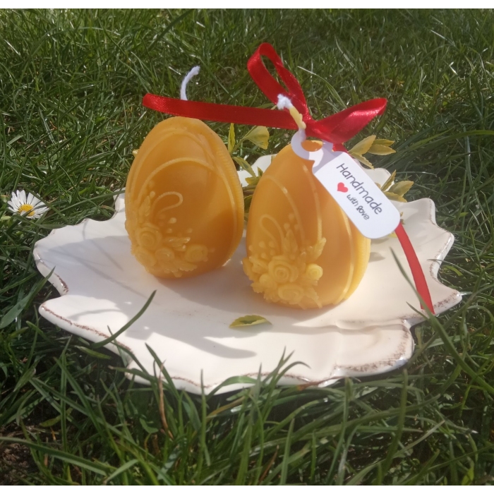 Wielkanocne świece z wosku pszczelego, kpl 2 szt