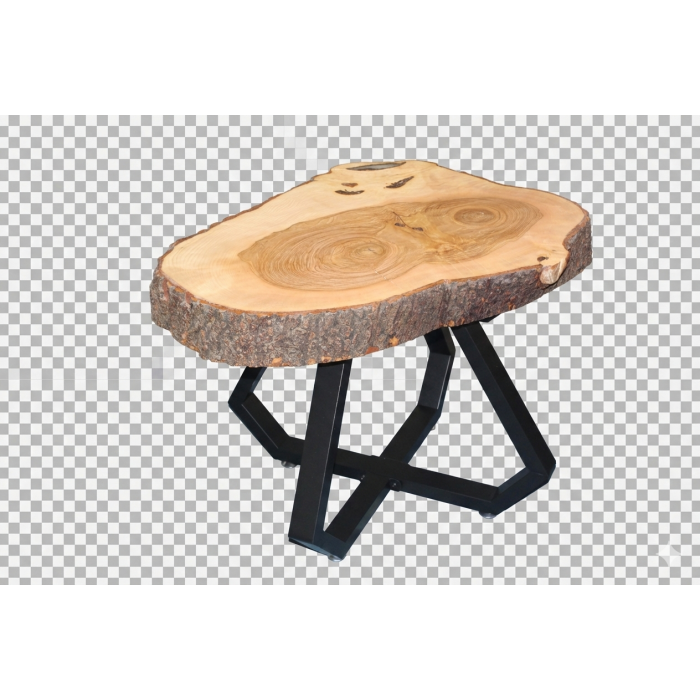 Stolik kawowy z litego drewna Drewnomalak Unikat 62x80 cm