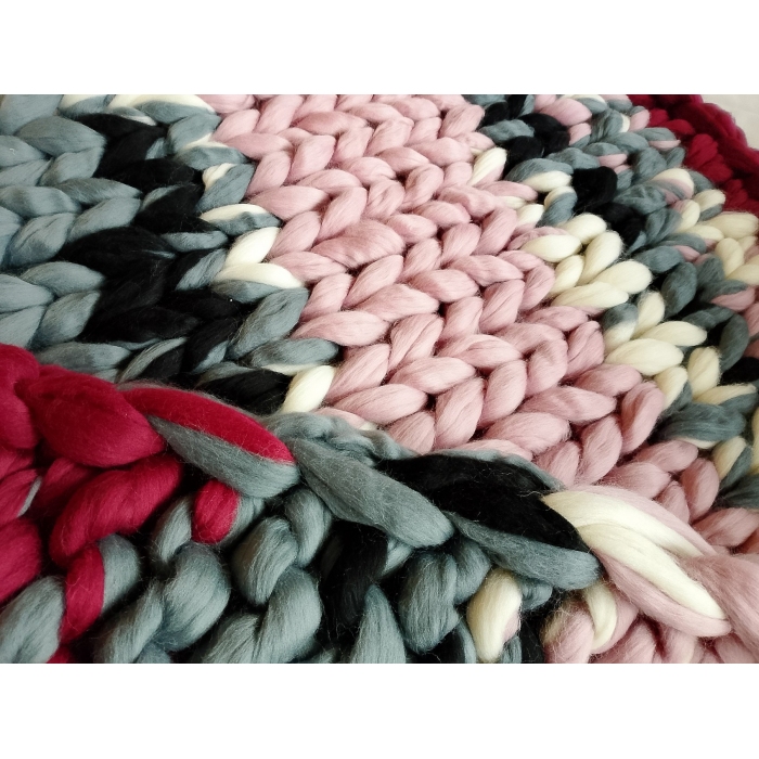Kolorowy koc z wełny czesankowej 100% merynos