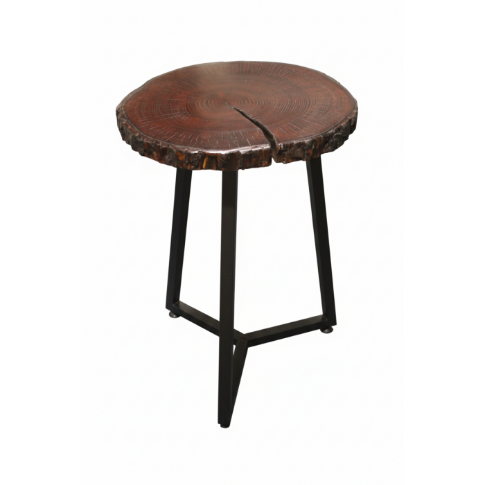 Stolik kawowy z litego drewna loft wysoki