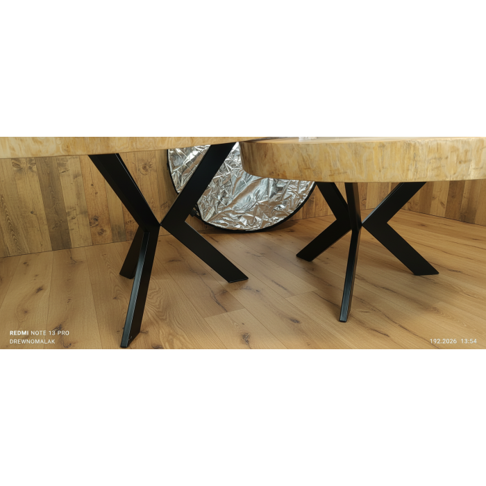 Zestaw 2 stolików kawowych z litego drewna