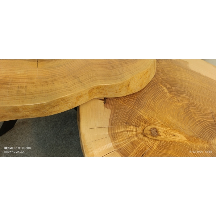 Zestaw 2 stolików kawowych z litego drewna