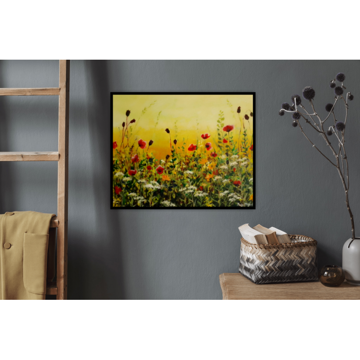 Słoneczna łąka z makami