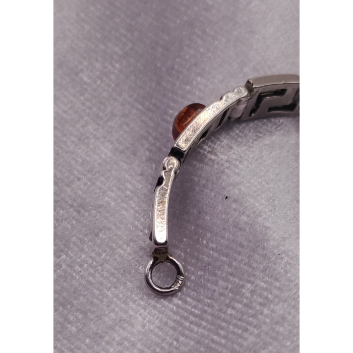 Srebrna bransoletka z kolczykami i bursztynem