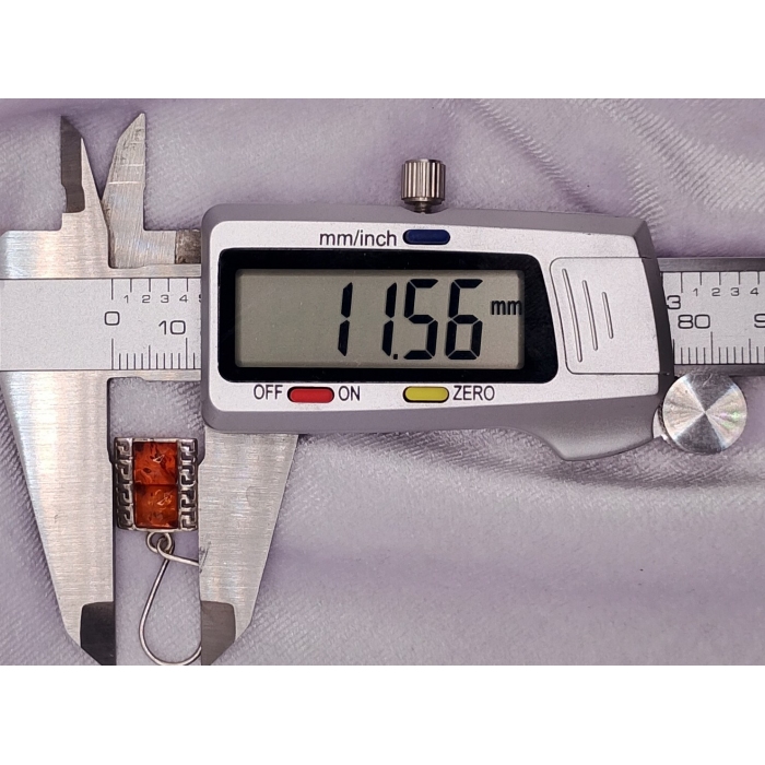 Srebrna bransoletka z kolczykami i bursztynem