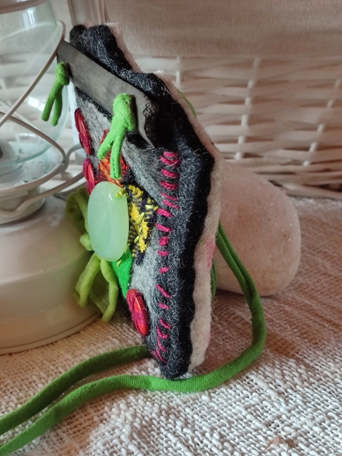 Naszyjnik- torebka w stylu boho, zero-waste